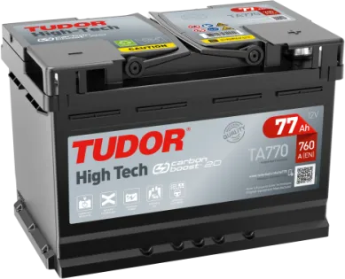 AKU 12V 77 AH L03 (278×175×190) HIGH TECH CARBON BOOST 2,0 (HIZLI SARJ) (TUDOR TA770)