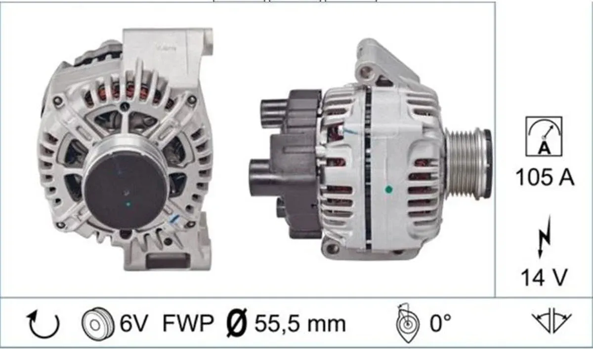 ALTERNATOR DOBLO ALBEA FIORINO GRANDE PUNTO ASTRA H CORSA C COMBO C 1,3 MULTIJET 110A (VALEO 446751)