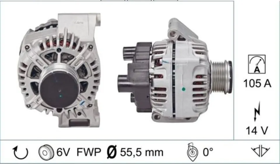 ALTERNATOR DOBLO ALBEA FIORINO GRANDE PUNTO ASTRA H CORSA C COMBO C 1,3 MULTIJET 110A (VALEO 446751)