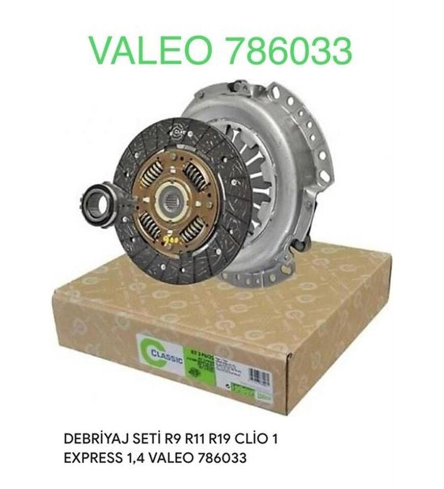 DEBRIYAJ SETI R9 R11 R19 CLIO I EXPRESS CLIO 1,4 (CLASSIC) (VALEO 786033)