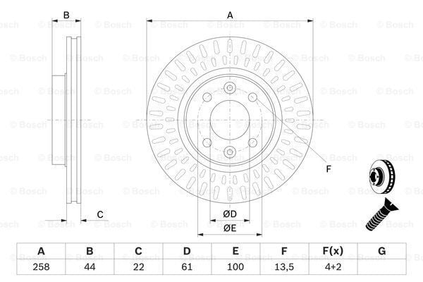 ON FREN AYNASI (DISKI) CLIO IV SYMBOL II LOGAN II MCV II SANDERO II 0,9 / 1,2 / 1,5DCI / 1,6 12> (4 BIJON 258MM)