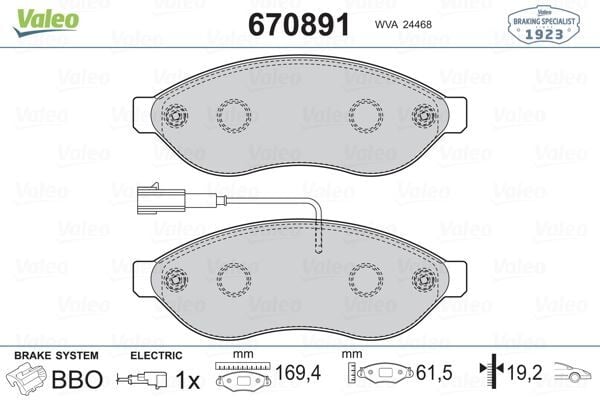 ÖN FREN BALATASI DUCATO III BOXER  II VALEO 670891